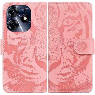 For Tecno Spark 10 Pro Tiger Embossing Pattern Flip Leather Phone Case(Pink)