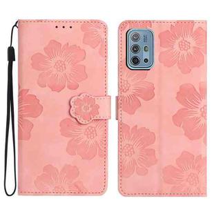 For Motorola Moto G10 / G20 / G30 Flower Embossing Pattern Leather Phone Case(Pink)