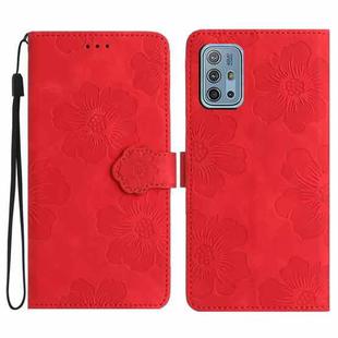 For Motorola Moto G10 / G20 / G30 Flower Embossing Pattern Leather Phone Case(Red)