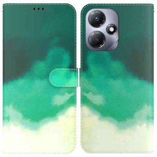 For Infinix Hot 30 Play Watercolor Pattern Flip Leather Phone Case(Cyan Green)