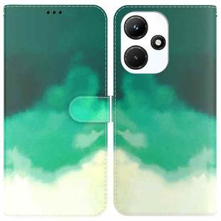 For Infinix Hot 30i Watercolor Pattern Flip Leather Phone Case(Cyan Green)