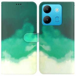For Infinix Smart 7 African Watercolor Pattern Flip Leather Phone Case(Cyan Green)