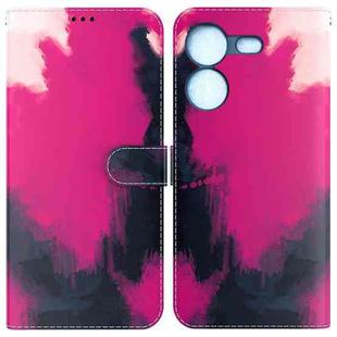 For Tecno Pova 5 Watercolor Pattern Flip Leather Phone Case(Berry)