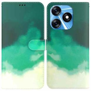 For Tecno Spark 10 / Spark 10C Watercolor Pattern Flip Leather Phone Case(Cyan Green)