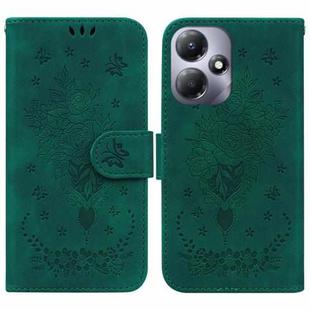 For Infinix Hot 30 Play Butterfly Rose Embossed Leather Phone Case(Green)