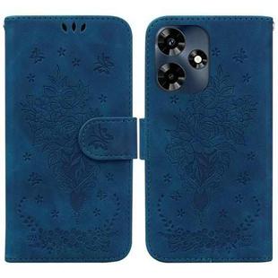 For Infinix Hot 30 Butterfly Rose Embossed Leather Phone Case(Blue)