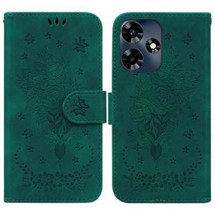 For Infinix Hot 30 Butterfly Rose Embossed Leather Phone Case(Green)