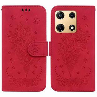 For Infinix Note 30 Pro Butterfly Rose Embossed Leather Phone Case(Red)
