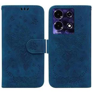 For Infinix Note 30i Butterfly Rose Embossed Leather Phone Case(Blue)
