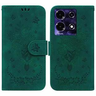 For Infinix Note 30i Butterfly Rose Embossed Leather Phone Case(Green)