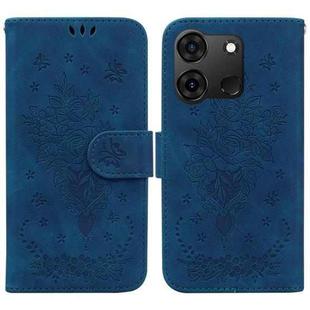 For Infinix Smart 7 India/7 Plus Butterfly Rose Embossed Leather Phone Case(Blue)