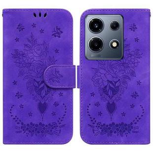 For Infinix Note 30 VIP Butterfly Rose Embossed Leather Phone Case(Purple)