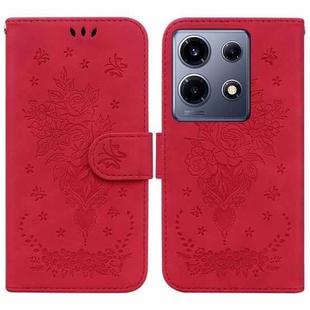 For Infinix Note 30 VIP Butterfly Rose Embossed Leather Phone Case(Red)