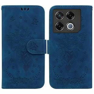 For Infinix GT 20 Pro Butterfly Rose Embossed Leather Phone Case(Blue)
