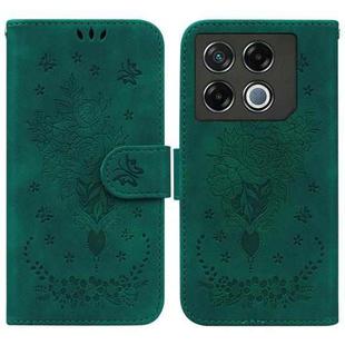 For Infinix GT 20 Pro Butterfly Rose Embossed Leather Phone Case(Green)