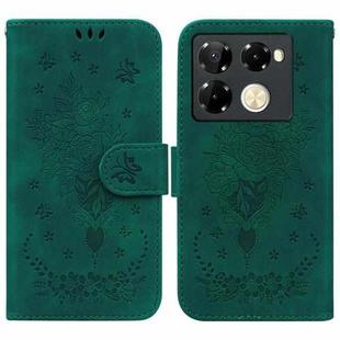 For Infinix Note 40 Pro 4G / 5G Butterfly Rose Embossed Leather Phone Case(Green)