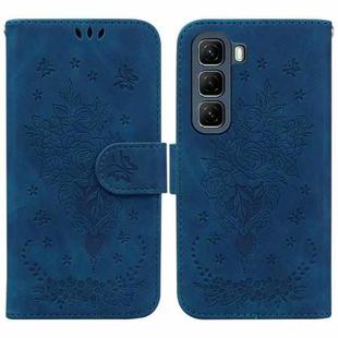 For Infinix Hot 50 5G Butterfly Rose Embossed Leather Phone Case(Blue)