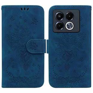 For Infinix Note 40 5G Butterfly Rose Embossed Leather Phone Case(Blue)