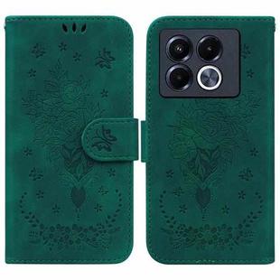 For Infinix Note 40 5G Butterfly Rose Embossed Leather Phone Case(Green)