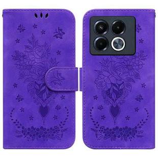 For Infinix Note 40 5G Butterfly Rose Embossed Leather Phone Case(Purple)