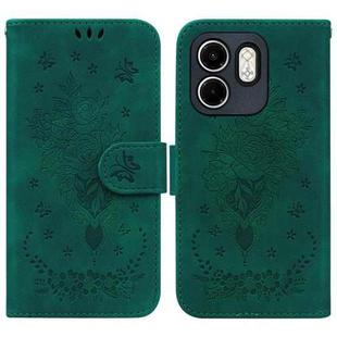 For Infinix Hot 50i / Smart 9 Butterfly Rose Embossed Leather Phone Case(Green)