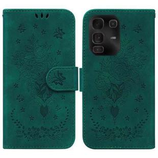 For Infinix Note 50 Pro+ Butterfly Rose Embossed Leather Phone Case(Green)