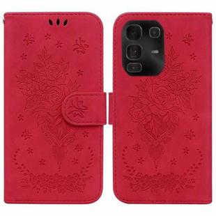 For Infinix Note 50 Pro+ Butterfly Rose Embossed Leather Phone Case(Red)