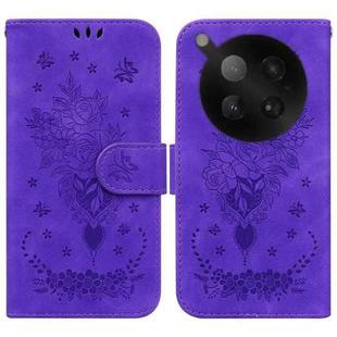 For Infinix Zero 40 4G / 5G Butterfly Rose Embossed Leather Phone Case(Purple)