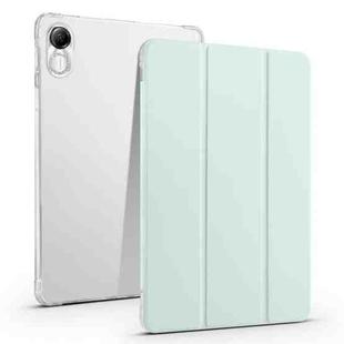 For Xiaomi Redmi Pad Pro 12.1 3-fold Clear TPU Smart Leather Tablet Case with Pen Slot(Light Green)