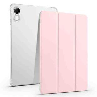 For Xiaomi Redmi Pad Pro 12.1 3-fold Clear TPU Smart Leather Tablet Case with Pen Slot(Sand Pink)