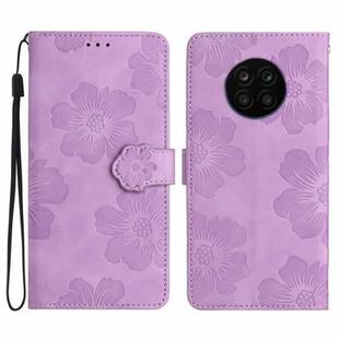 For Honor 50 Lite Flower Embossing Pattern Leather Phone Case(Purple)