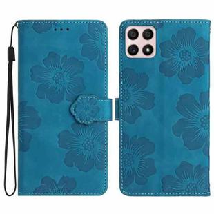 For Honor X8 / X30i Flower Embossing Pattern Leather Phone Case(Blue)