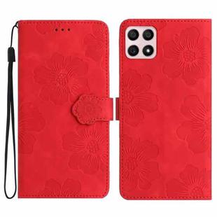 For Honor X8 / X30i Flower Embossing Pattern Leather Phone Case(Red)