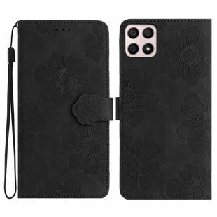 For Honor X8 / X30i Flower Embossing Pattern Leather Phone Case(Black)