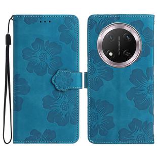 For Honor X9C Flower Embossing Pattern Leather Phone Case(Blue)