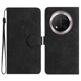 For Honor X9C Flower Embossing Pattern Leather Phone Case(Black)