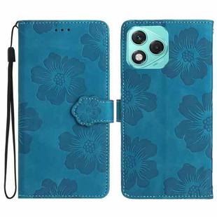 For Honor 400 Lite Global Flower Embossing Pattern Leather Phone Case(Blue)