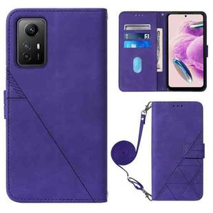 For Xiaomi Redmi Note 12S 4G Global Crossbody 3D Embossed Flip Leather Phone Case(Purple)