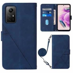 For Xiaomi Redmi Note 12S 4G Global Crossbody 3D Embossed Flip Leather Phone Case(Blue)