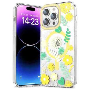 For iPhone 13 Pro Max MagSafe Magnetic TPU Phone Case(Yellow Chrysanthemum)