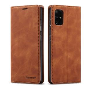 For Samsung Galaxy A31 Forwenw Dream Series Oil Edge Strong Magnetism Horizontal Flip Leather Case with Holder & Card Slots & Wallet & Photo Frame(Brown)