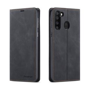 For Samsung Galaxy A21 Forwenw Dream Series Oil Edge Strong Magnetism Horizontal Flip Leather Case with Holder & Card Slots & Wallet & Photo Frame(Black)