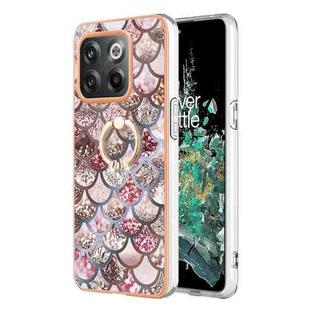 For OnePlus 10T 5G / Ace Pro Electroplating IMD TPU Phone Case with Ring(Pink Scales)