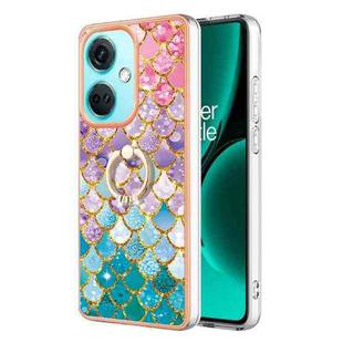 For OnePlus Nord CE3 Electroplating IMD TPU Phone Case with Ring(Colorful Scales)