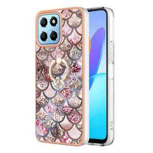 For Honor X8 5G / X6 4G Electroplating IMD TPU Phone Case with Ring(Pink Scales)