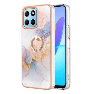 For Honor X8 5G / X6 4G Electroplating IMD TPU Phone Case with Ring(White Marble)