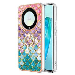 For Honor X9a / Magic5 Lite Electroplating IMD TPU Phone Case with Ring(Colorful Scales)
