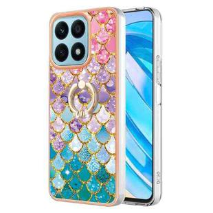 For Honor X8a Electroplating IMD TPU Phone Case with Ring(Colorful Scales)