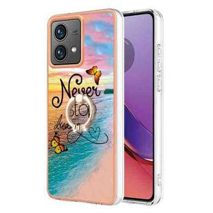 For Motorola Moto G84 Electroplating IMD TPU Phone Case with Ring(Dream Butterfly)