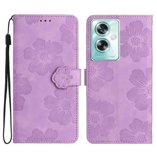 For OPPO A79 5G Flower Embossing Pattern Leather Phone Case(Purple)